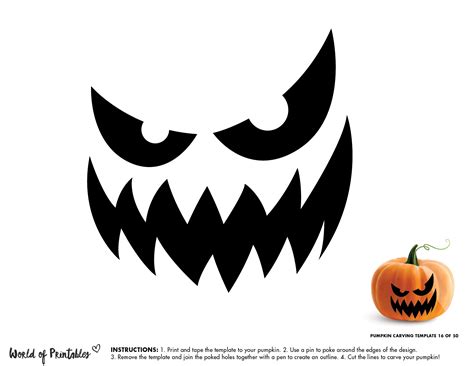 Scary Pumpkin Face Template