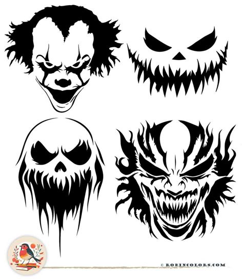 Scary Pumpkin Stencils Free Printable