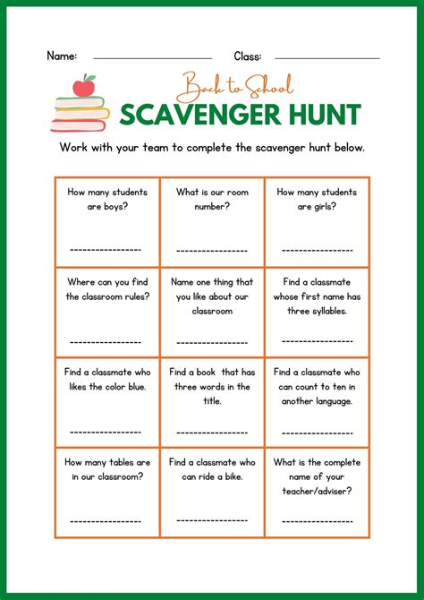 Scavenger Hunt Template For Kids
