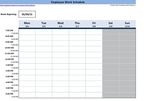 Schedule Employee Template