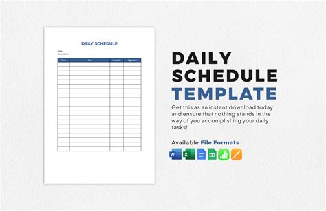 Schedule Template Google Docs