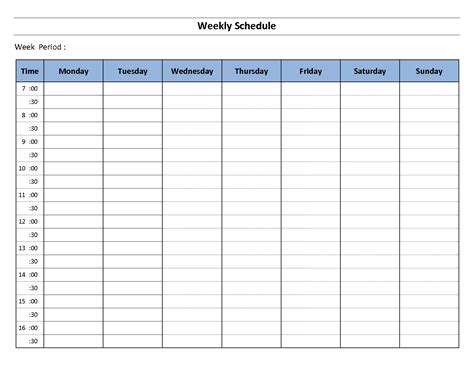 Schedule Template Word