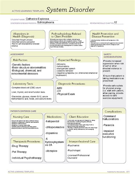 Schizophrenia System Disorder Template