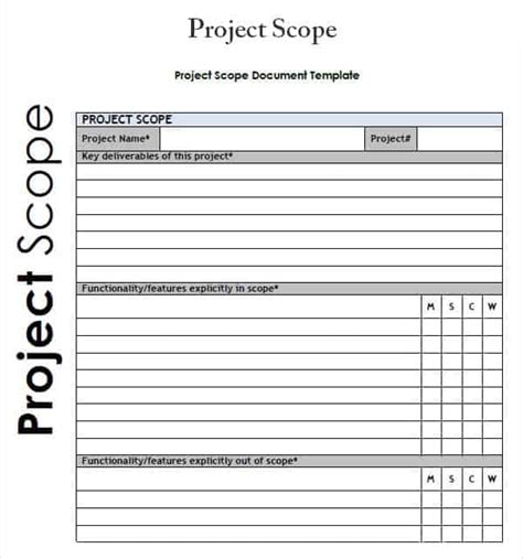 Scope Of The Project Template