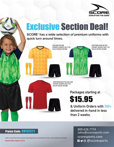 Score Soccer Uniforms Catalog
