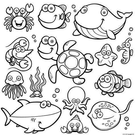 Sea Animals Coloring Pages Printable