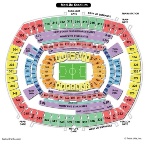 Seating Chart For Metlife Stadium