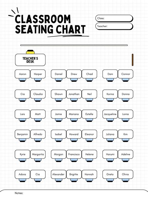 Seating Chart Printable
