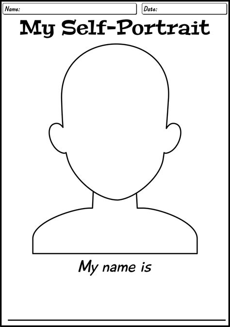 Self Portrait Kindergarten Template