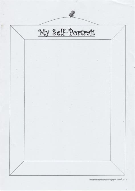 Self Portrait Template For Kindergarten