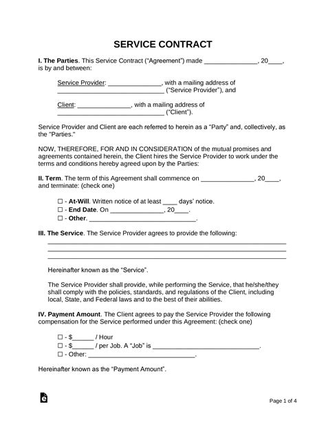 Service Contract Templates