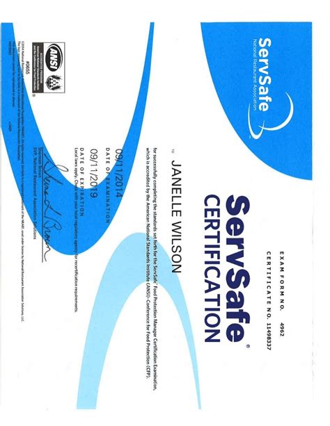 Servsafe Certificate Template