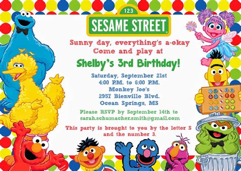 Sesame Street Free Invitation Templates