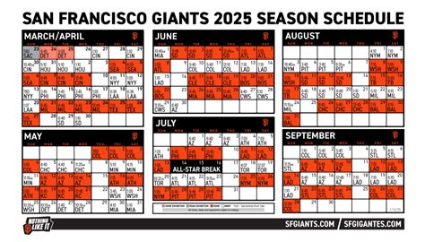 Sf Giants Schedule Printable