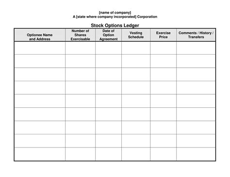 Share Ledger Template