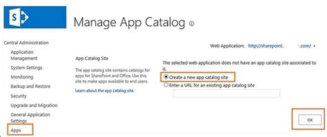 Sharepoint 2013 Create App Catalog