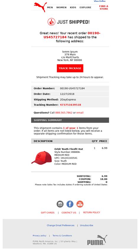 Shipping Confirmation Template