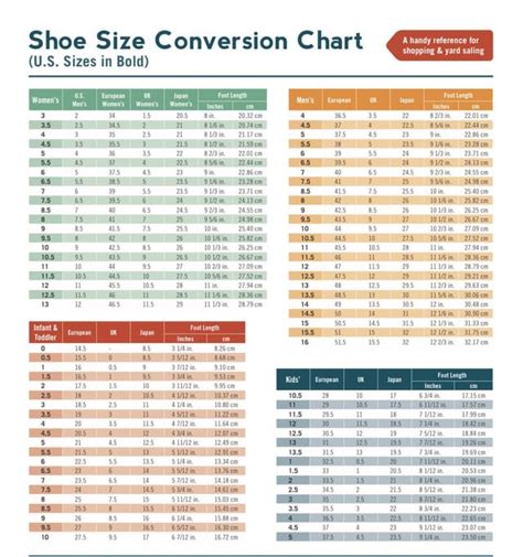Shoe Size Converter Chart