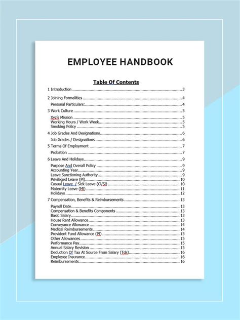 Shrm Employee Handbook Template