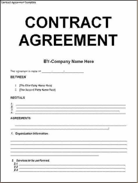 Simple Contract Template Word