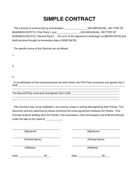 Simple Contract Templates