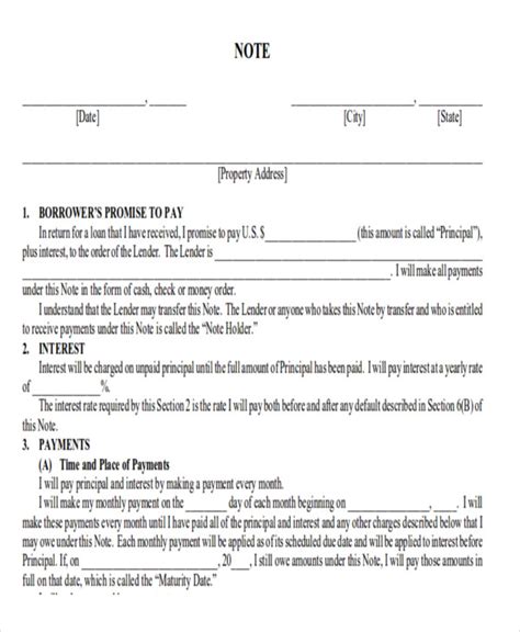Simple Printable Form For Purchase Money Note And Mortgage