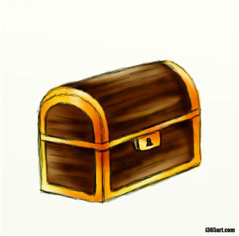 Simple Treasure Chest Drawing