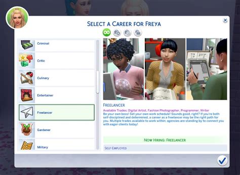 Sims 4 Freelance Career