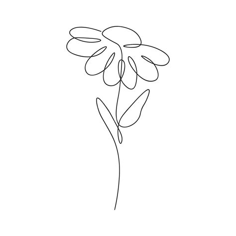 Single Line Flower Drawing