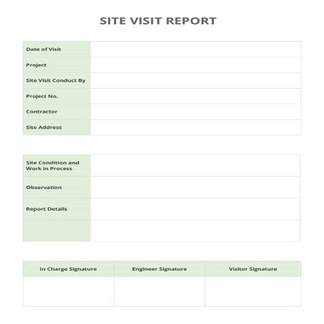 Site Visit Report Template Word