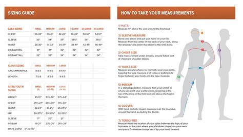 Sitka Gear Size Chart