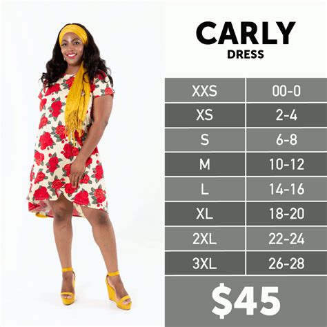 Size Chart Carly Lularoe