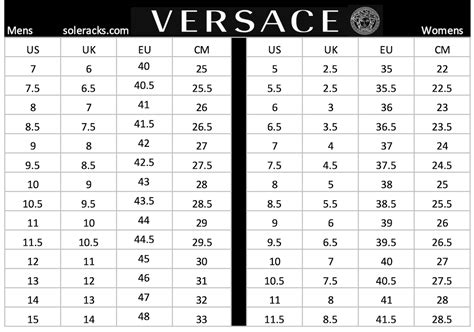 Size Chart Versace