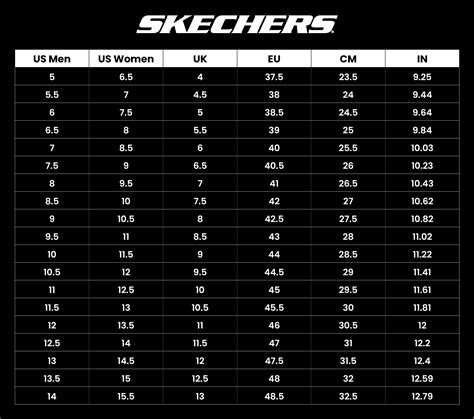 Sketchers Shoe Size Chart