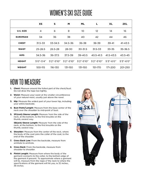 Ski Size Chart Women