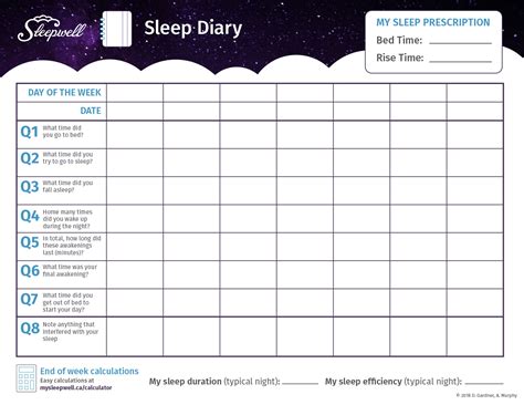 Sleep Journal Template