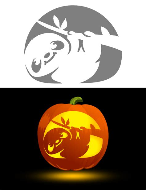 Sloth Pumpkin Carving Template