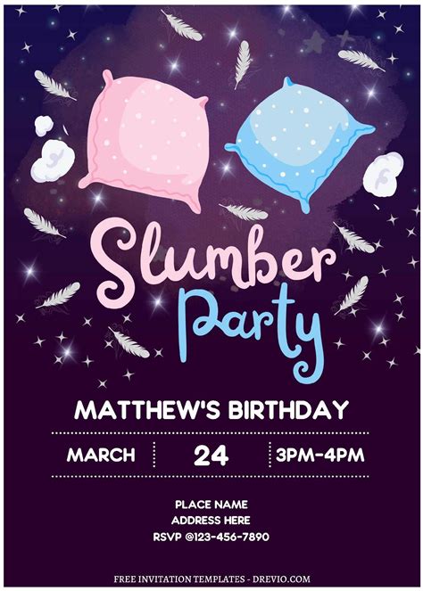 Slumber Party Invitation Templates