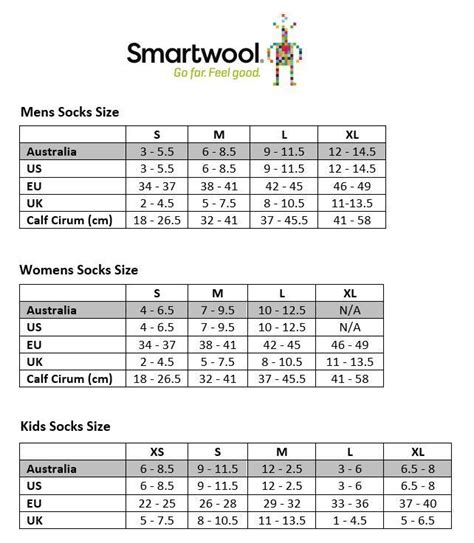 Smartwool Kids Socks Size Chart