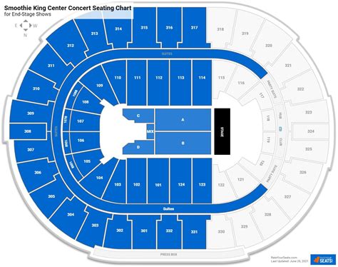 Smoothie King Center Concert Seating Chart