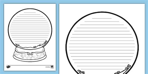 Snow Globe Writing Template