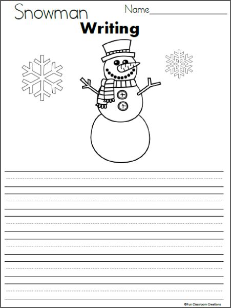 Snowman Writing Template