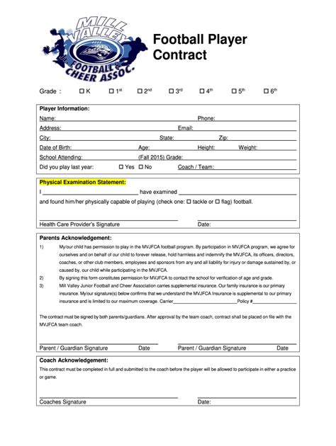 Soccer Contract Template