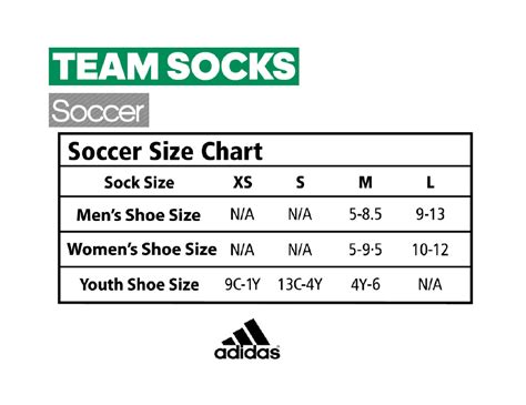 Soccer Sock Size Chart