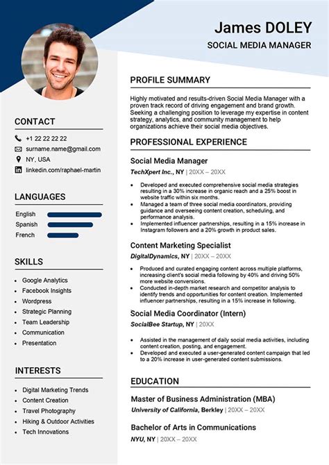 Social Media Manager Resume Template