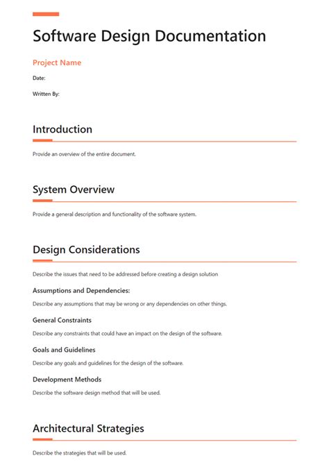Software Description Document Template