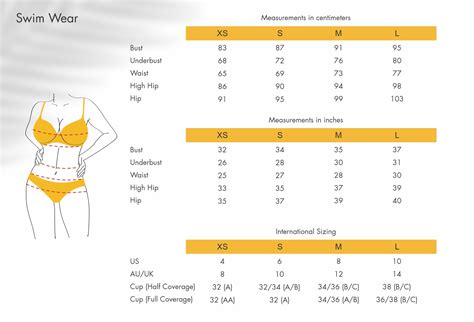 Sol Borne Swimwear Size Chart