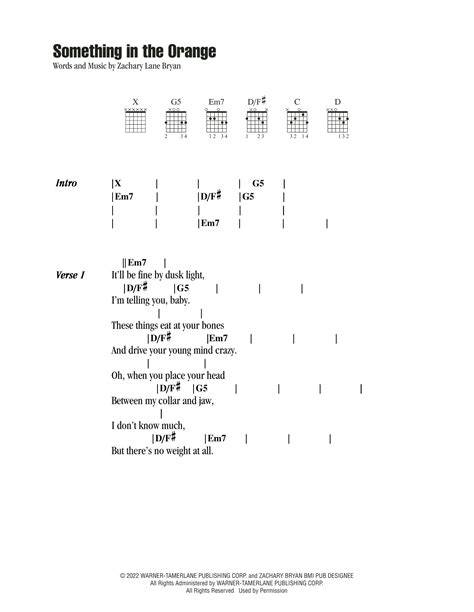 Something In The Orange Lyrics Printable