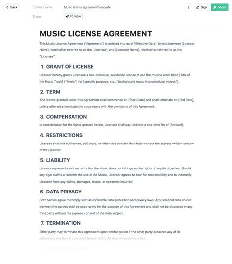 Song License Agreement Template