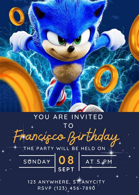 Sonic Birthday Invitations Template Free
